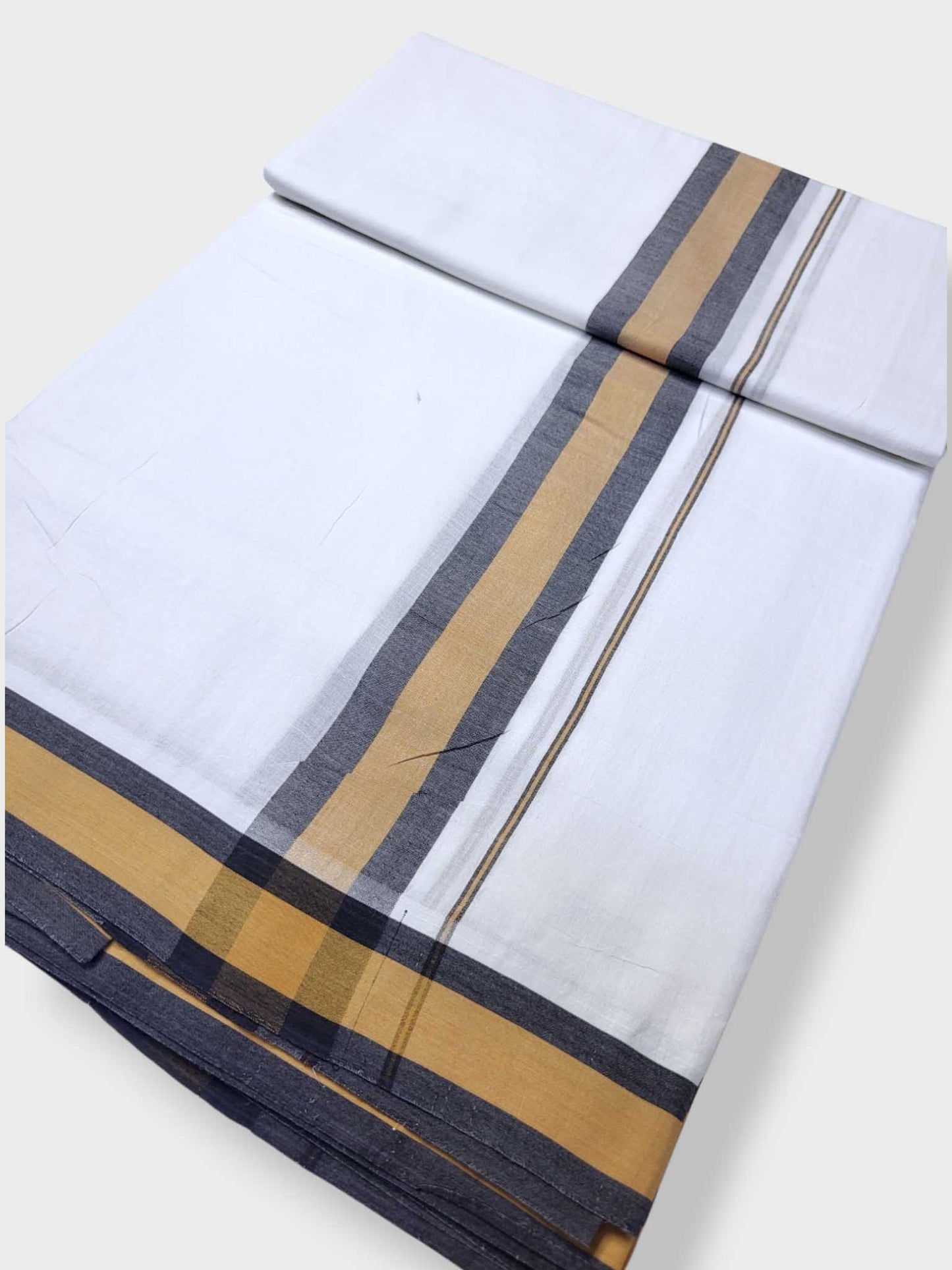 Pure White Cotton Men's Double Dhoti