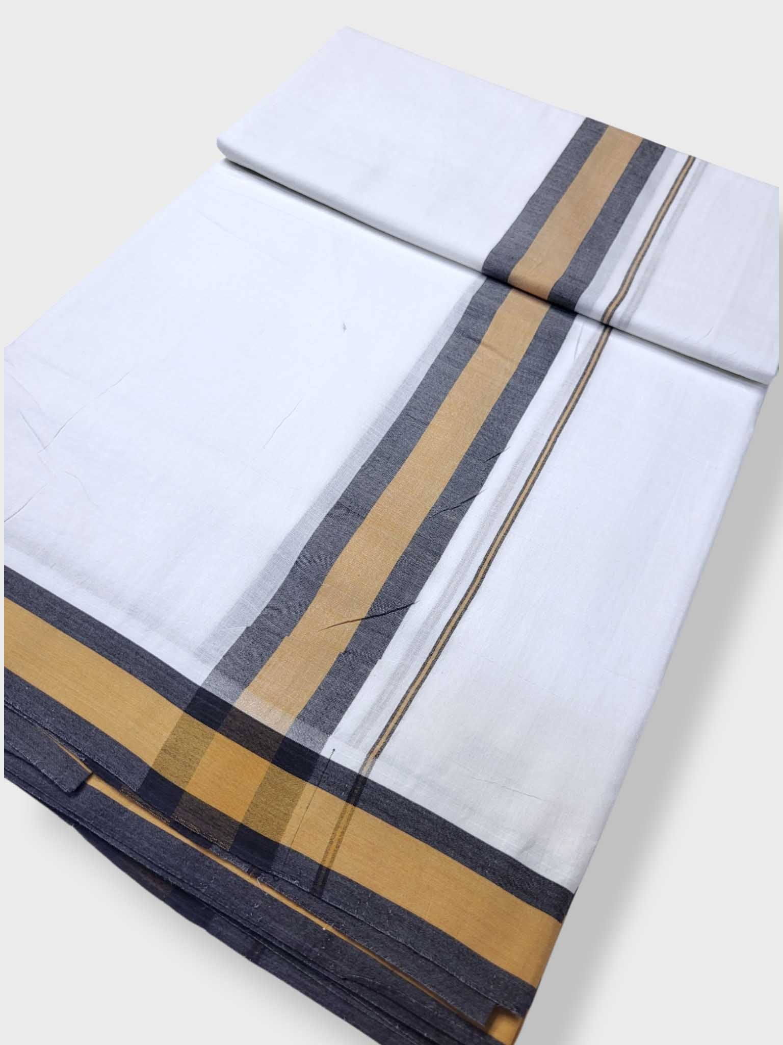 Pure White Cotton Men's Double Dhoti