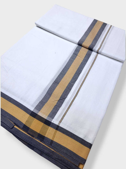 Pure White Cotton Men's Double Dhoti