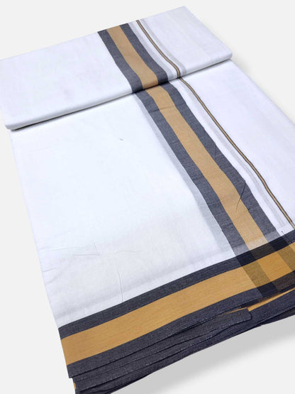 Pure White Cotton Men's Double Dhoti