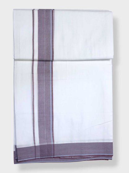 Pure White Cotton Men's Double Dhoti