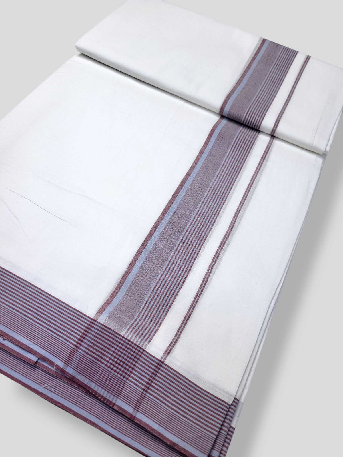 Pure White Cotton Men's Double Dhoti