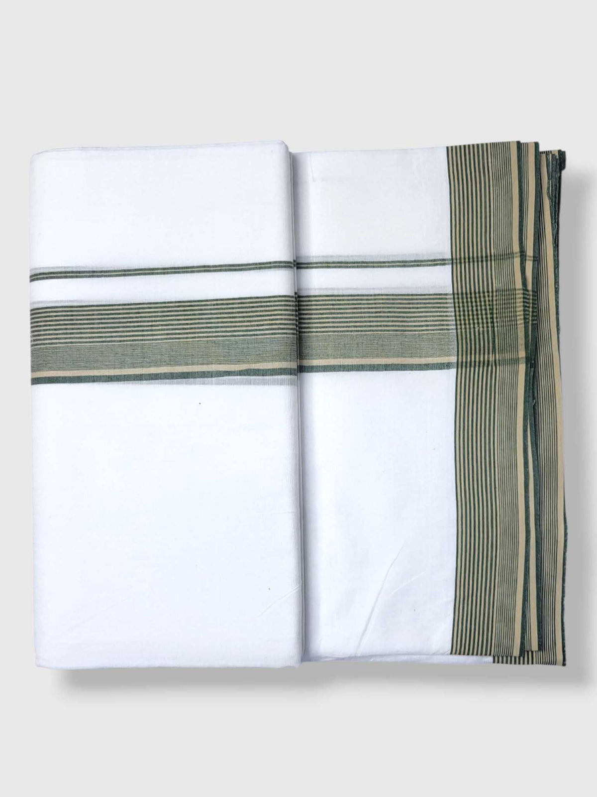 Pure White Cotton Men's Double Dhoti