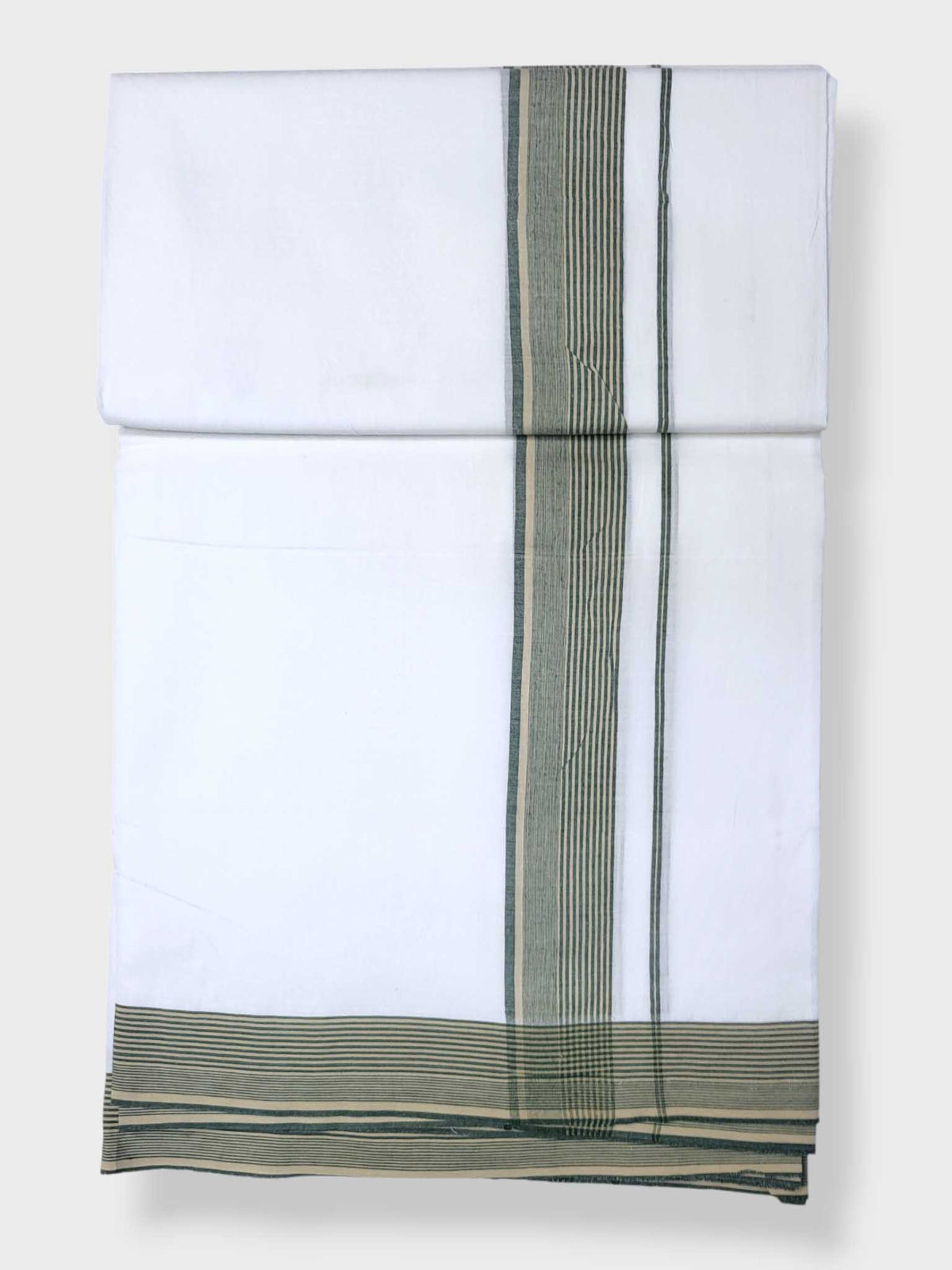 Pure White Cotton Men's Double Dhoti