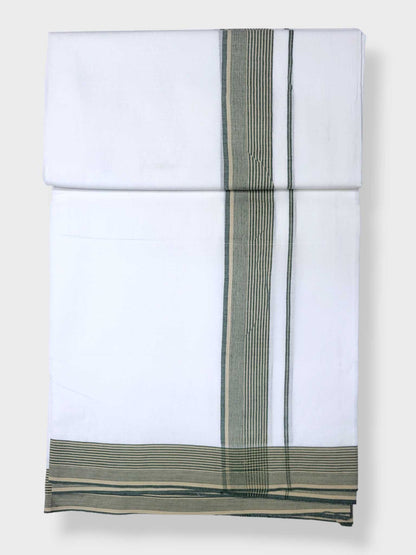 Pure White Cotton Men's Double Dhoti