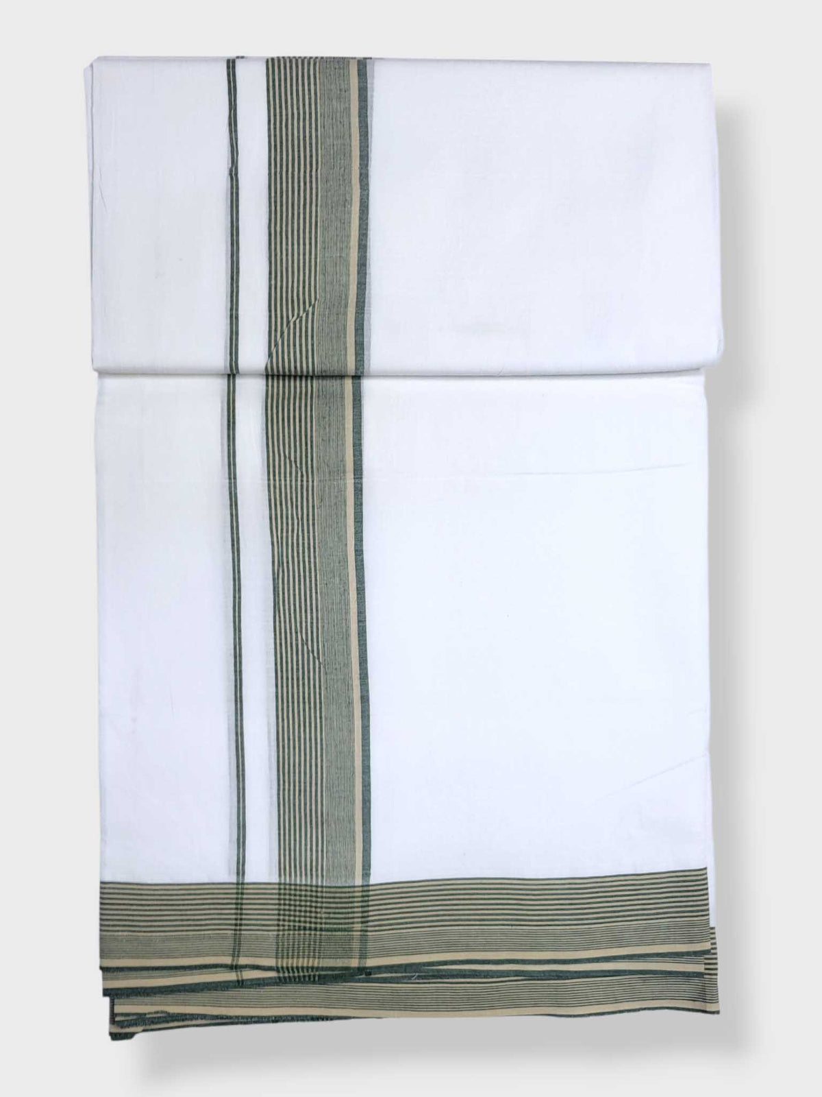 Pure White Cotton Men's Double Dhoti