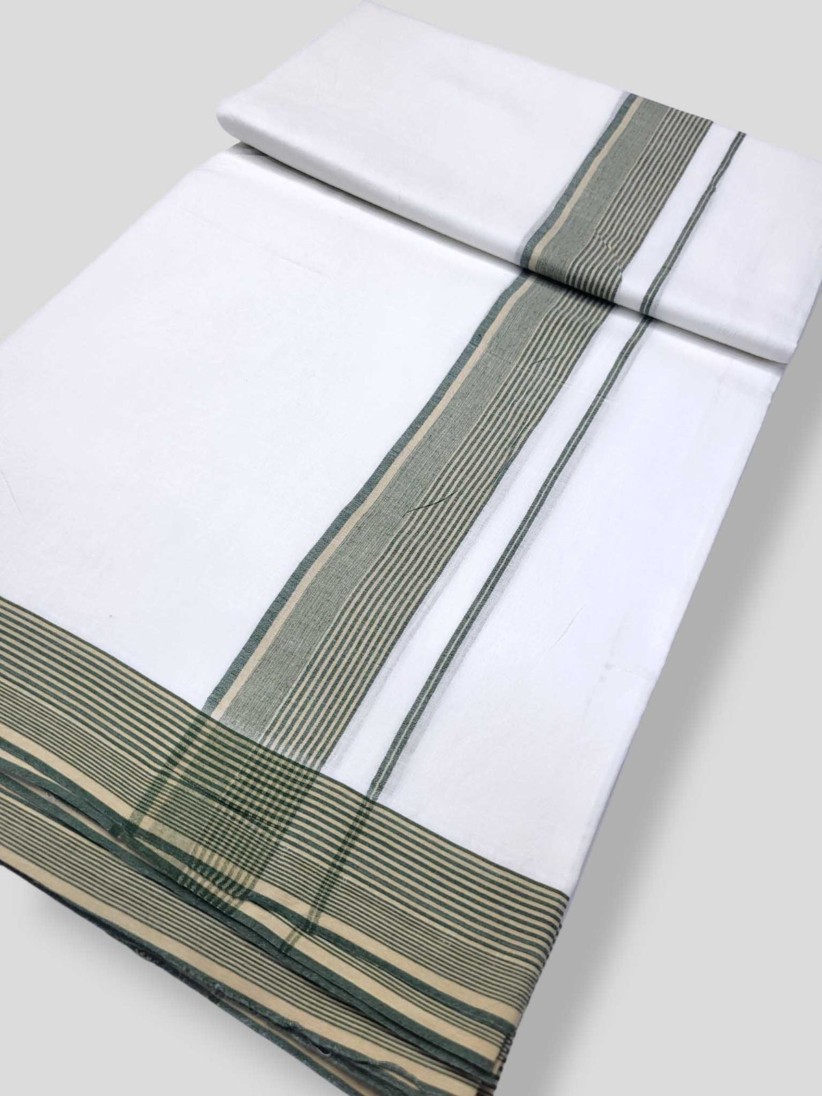 Pure White Cotton Men's Double Dhoti