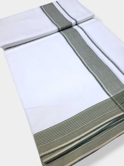Pure White Cotton Men's Double Dhoti