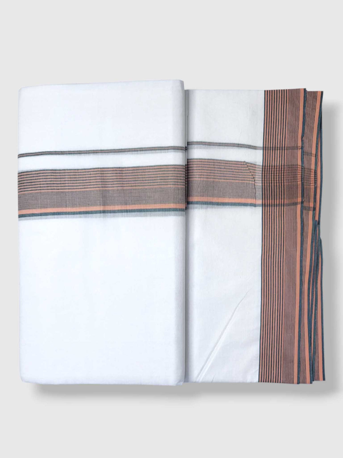 Pure White Cotton Men's Double Dhoti
