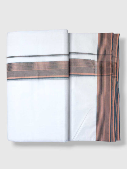 Pure White Cotton Men's Double Dhoti