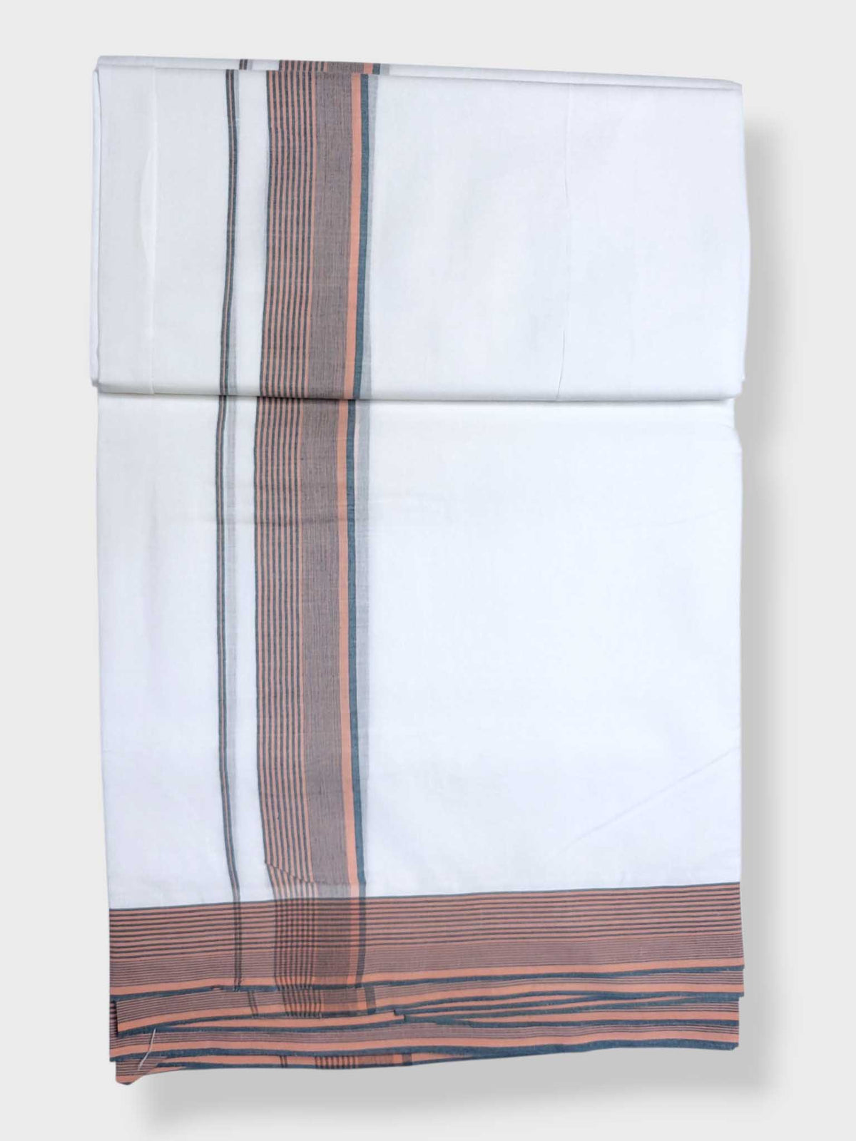 Pure White Cotton Men's Double Dhoti
