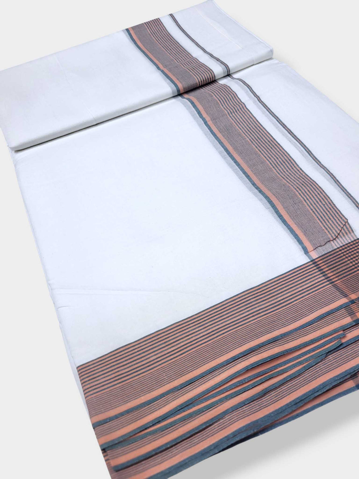 Pure White Cotton Men's Double Dhoti