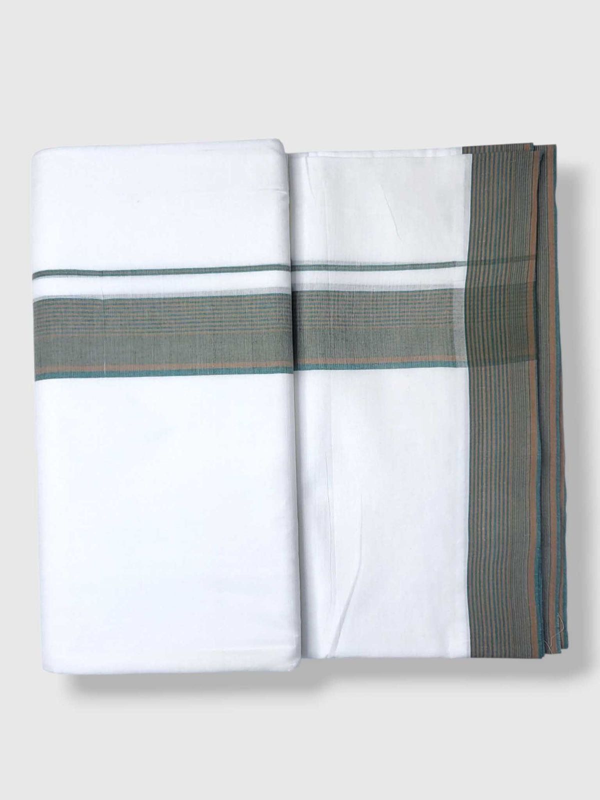 Pure White Cotton Men's Double Dhoti