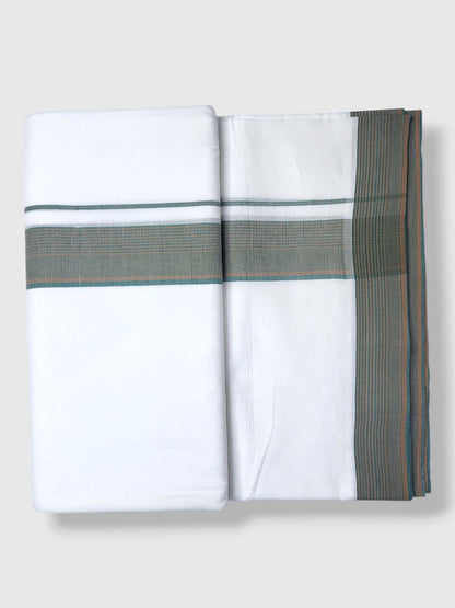 Pure White Cotton Men's Double Dhoti