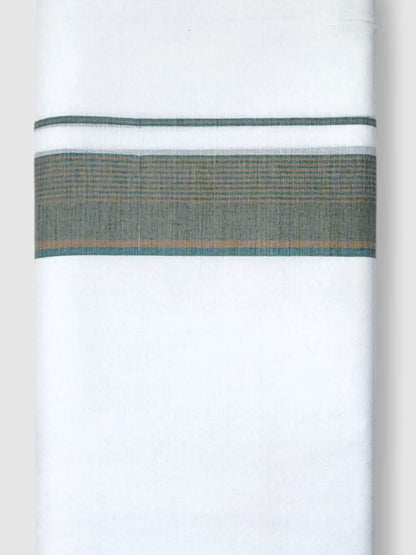 Pure White Cotton Men's Double Dhoti