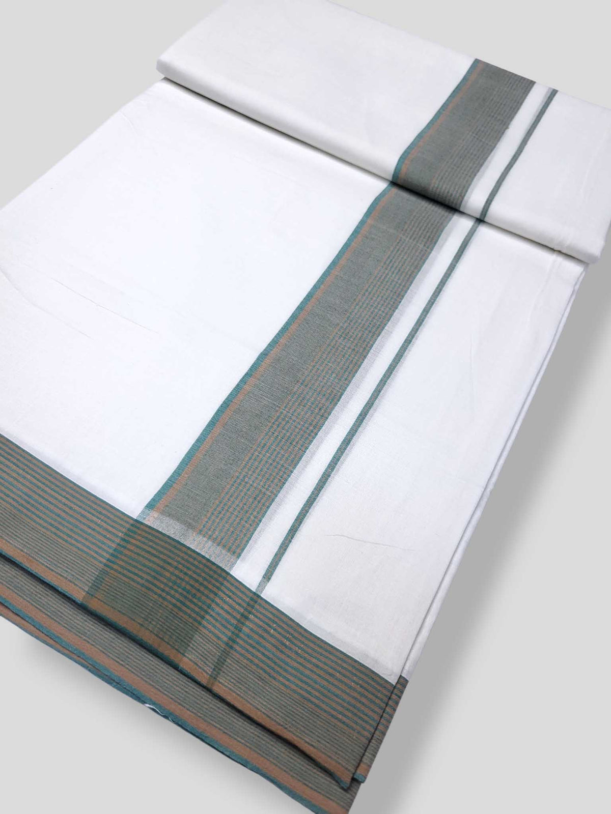 Pure White Cotton Men's Double Dhoti