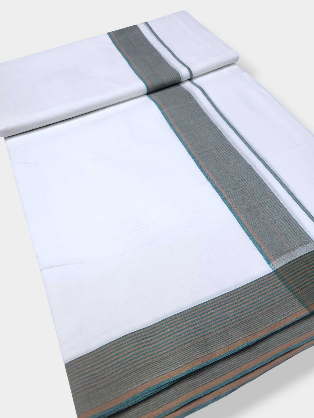 Pure White Cotton Men's Double Dhoti