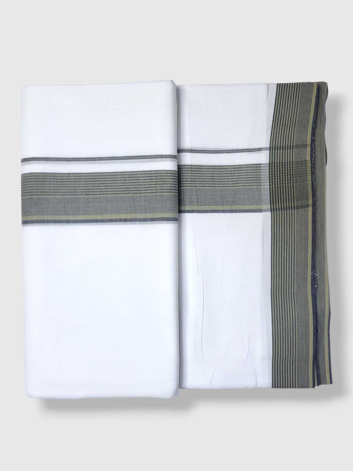 Pure White Cotton Men's Double Dhoti
