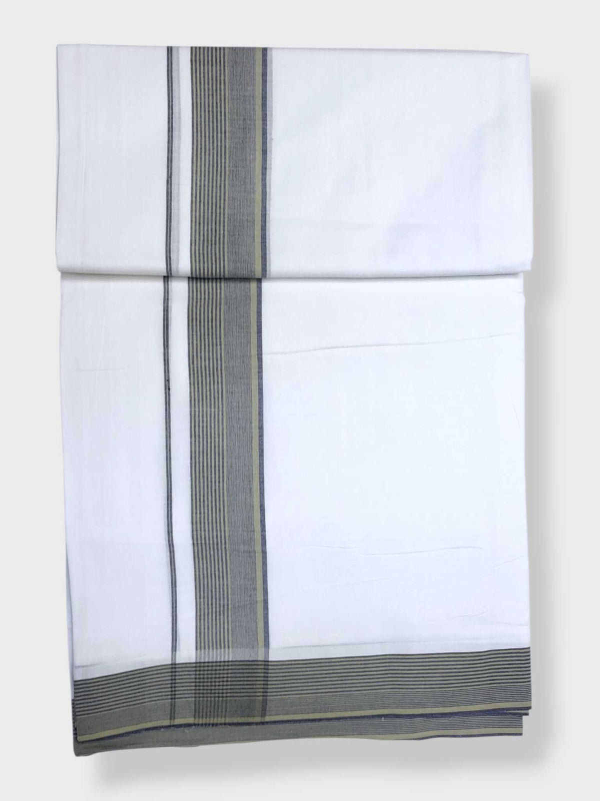 Pure White Cotton Men's Double Dhoti