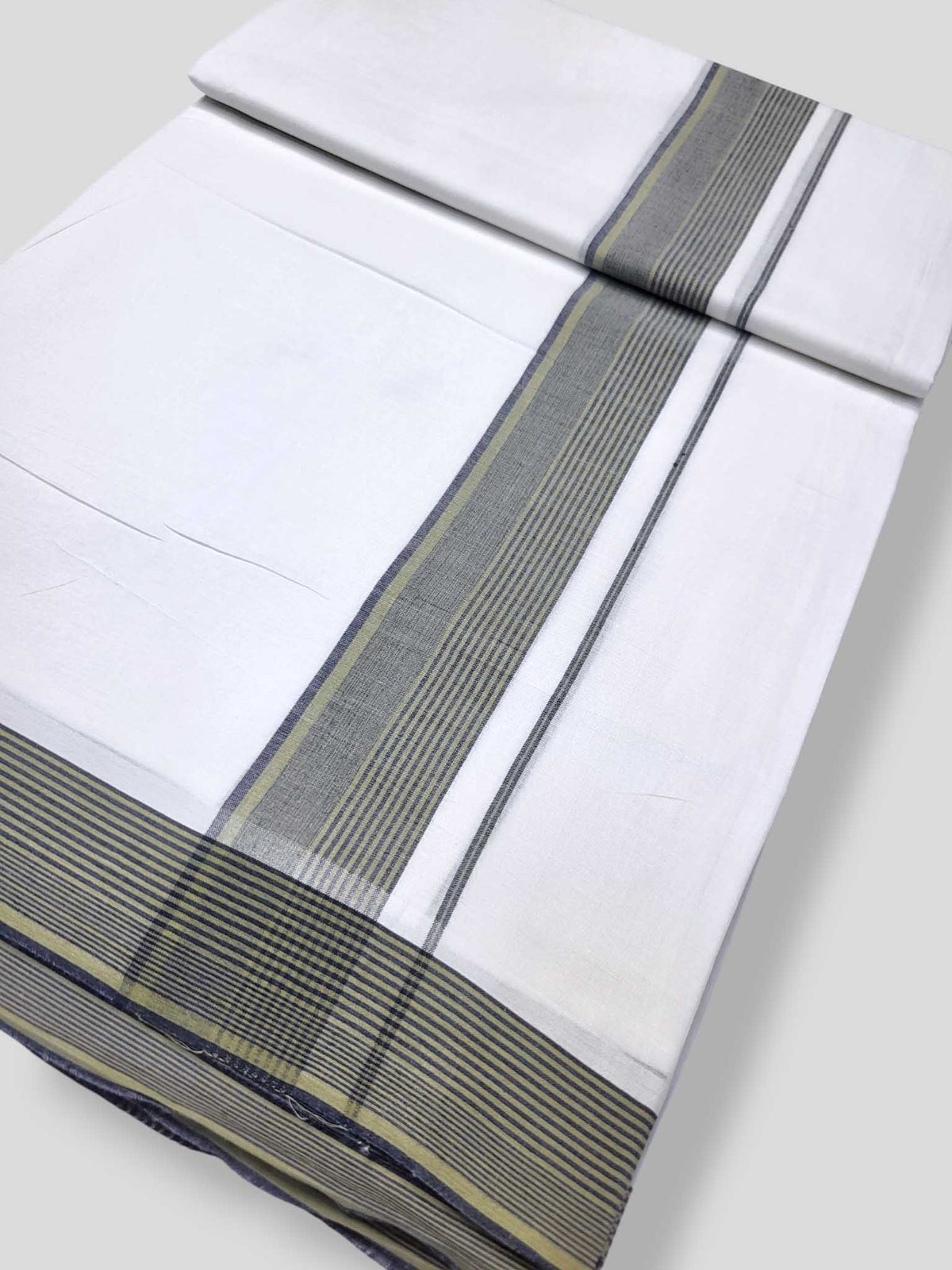 Pure White Cotton Men's Double Dhoti