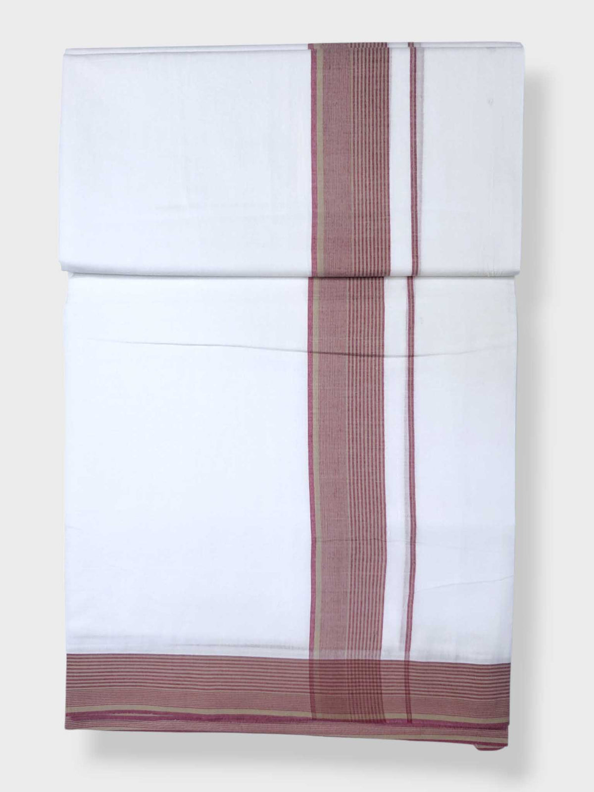 Pure White Cotton Men's Double Dhoti