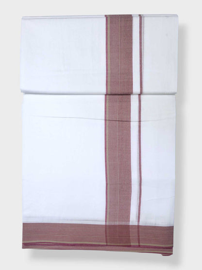 Pure White Cotton Men's Double Dhoti