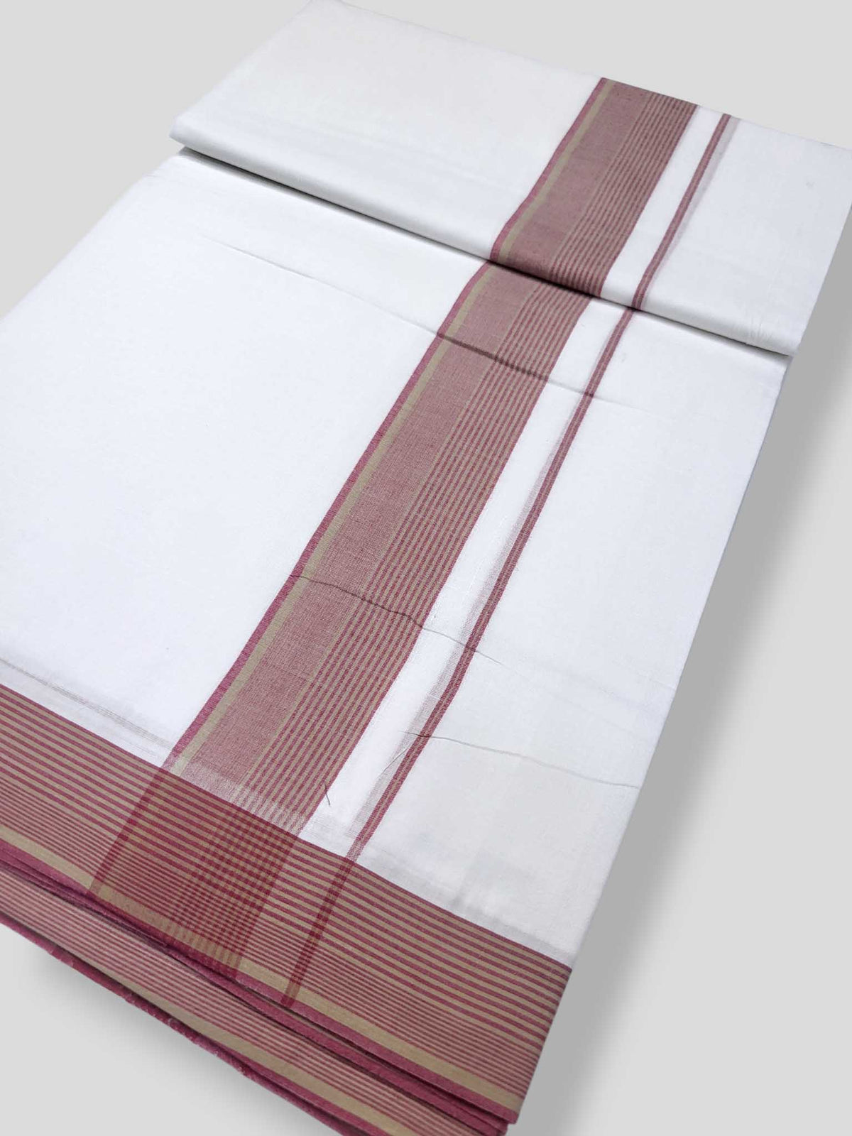 Pure White Cotton Men's Double Dhoti