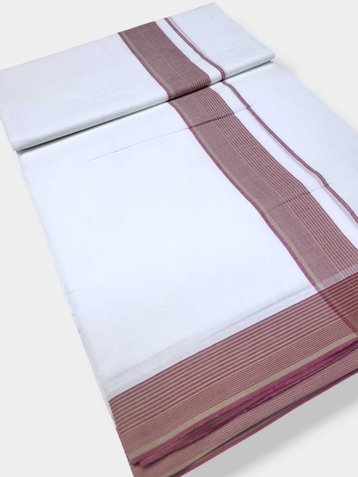 Pure White Cotton Men's Double Dhoti