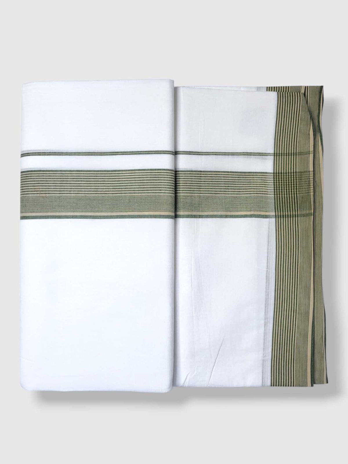 Pure White Cotton Men's Double Dhoti