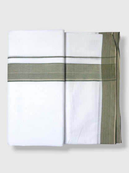 Pure White Cotton Men's Double Dhoti