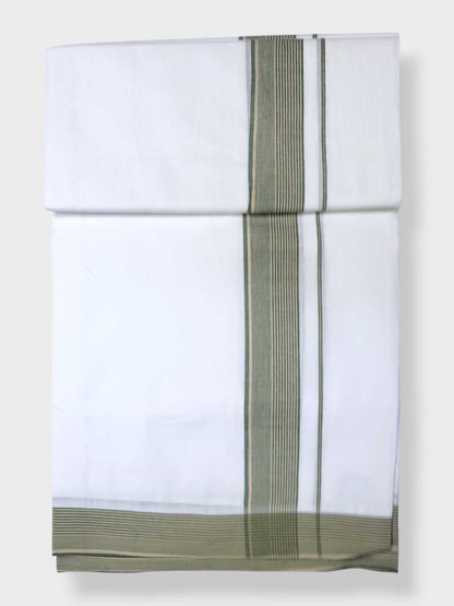 Pure White Cotton Men's Double Dhoti