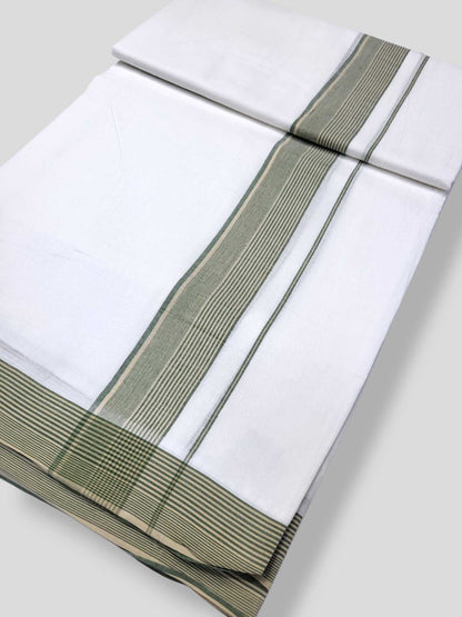 Pure White Cotton Men's Double Dhoti