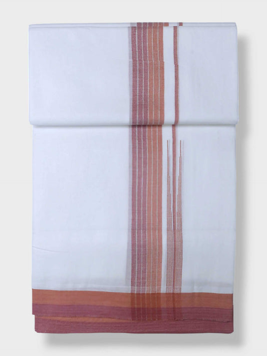 Pure White Cotton Men's Double Dhoti