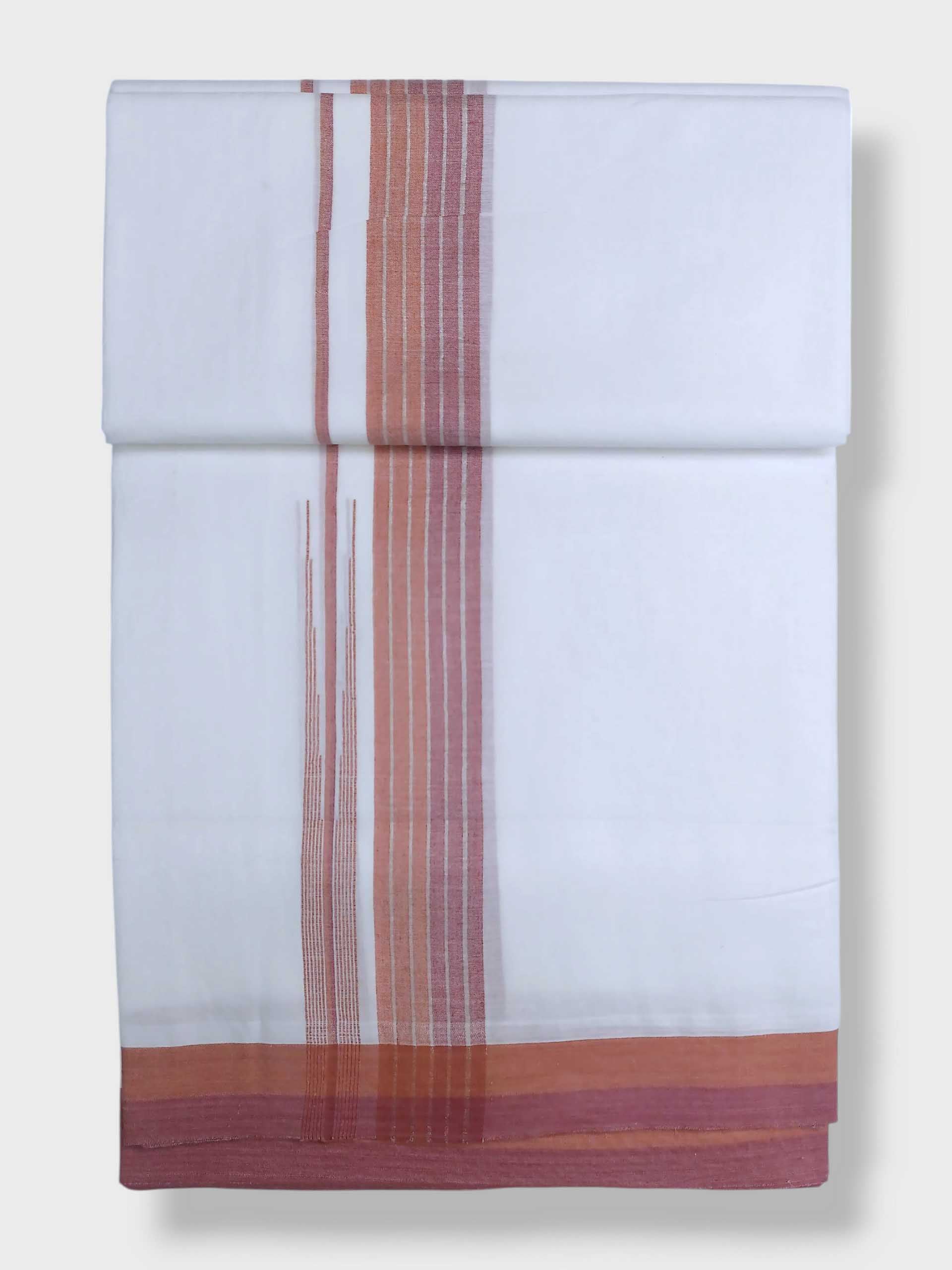 Pure White Cotton Men's Double Dhoti