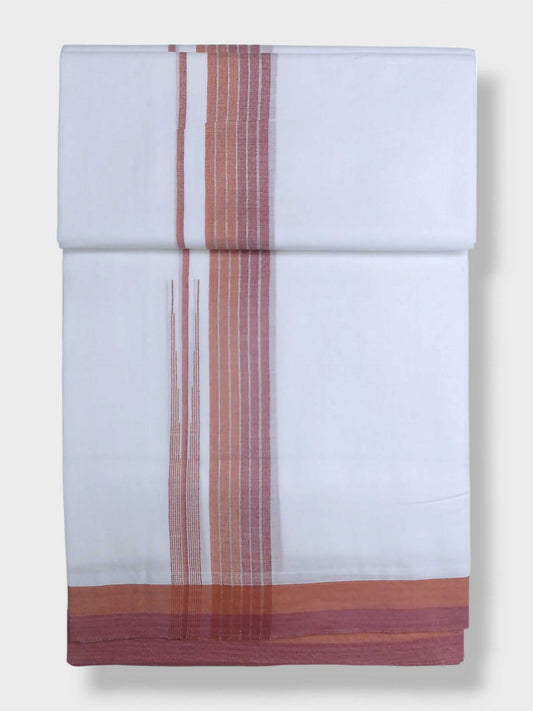 Pure White Cotton Men's Double Dhoti