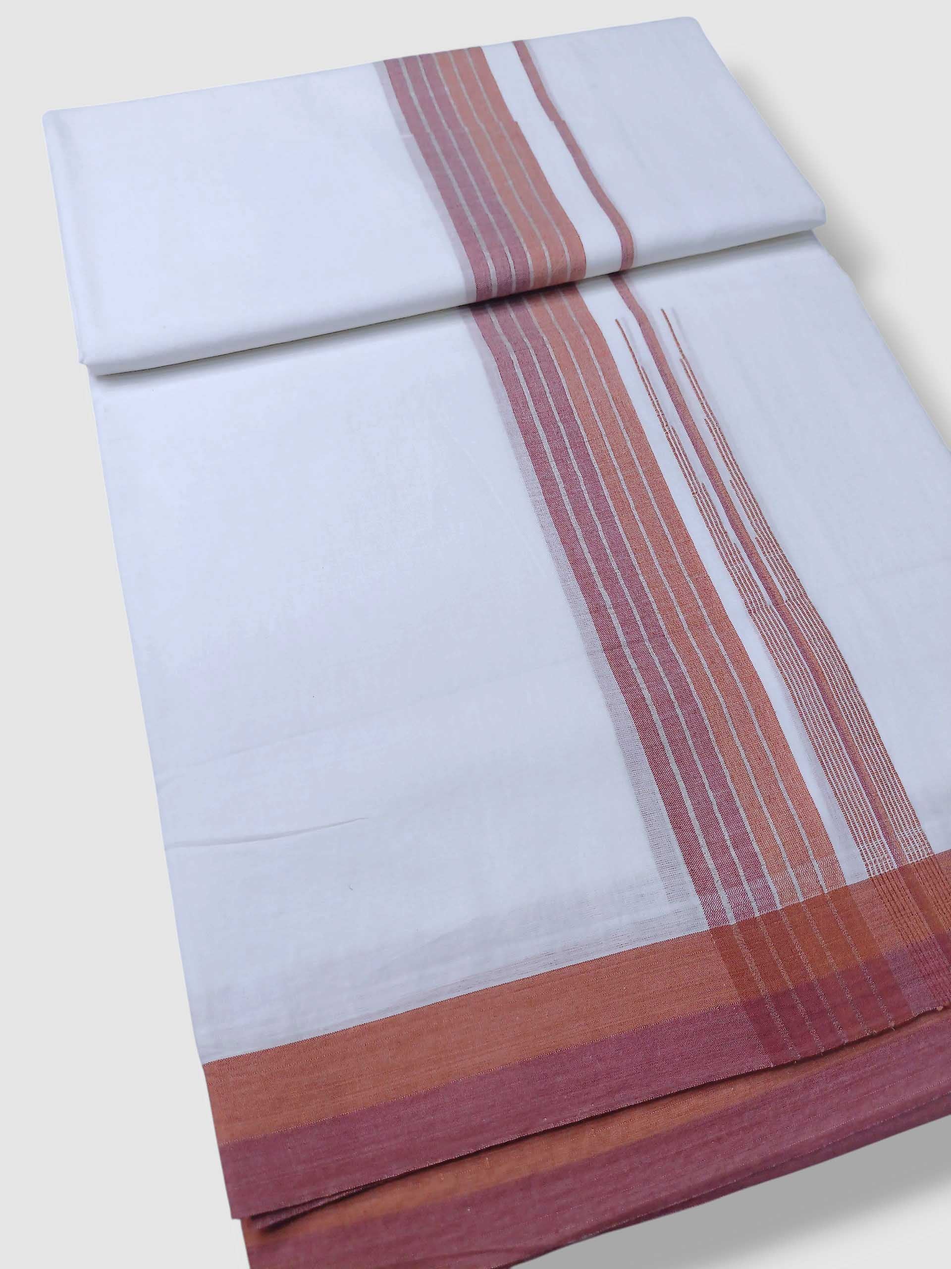 Pure White Cotton Men's Double Dhoti