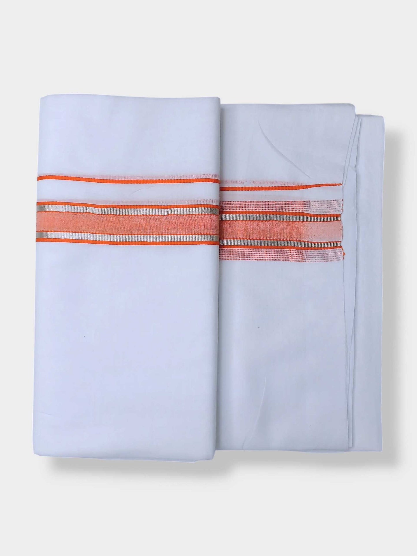 Pure White Cotton Men's Double Dhoti