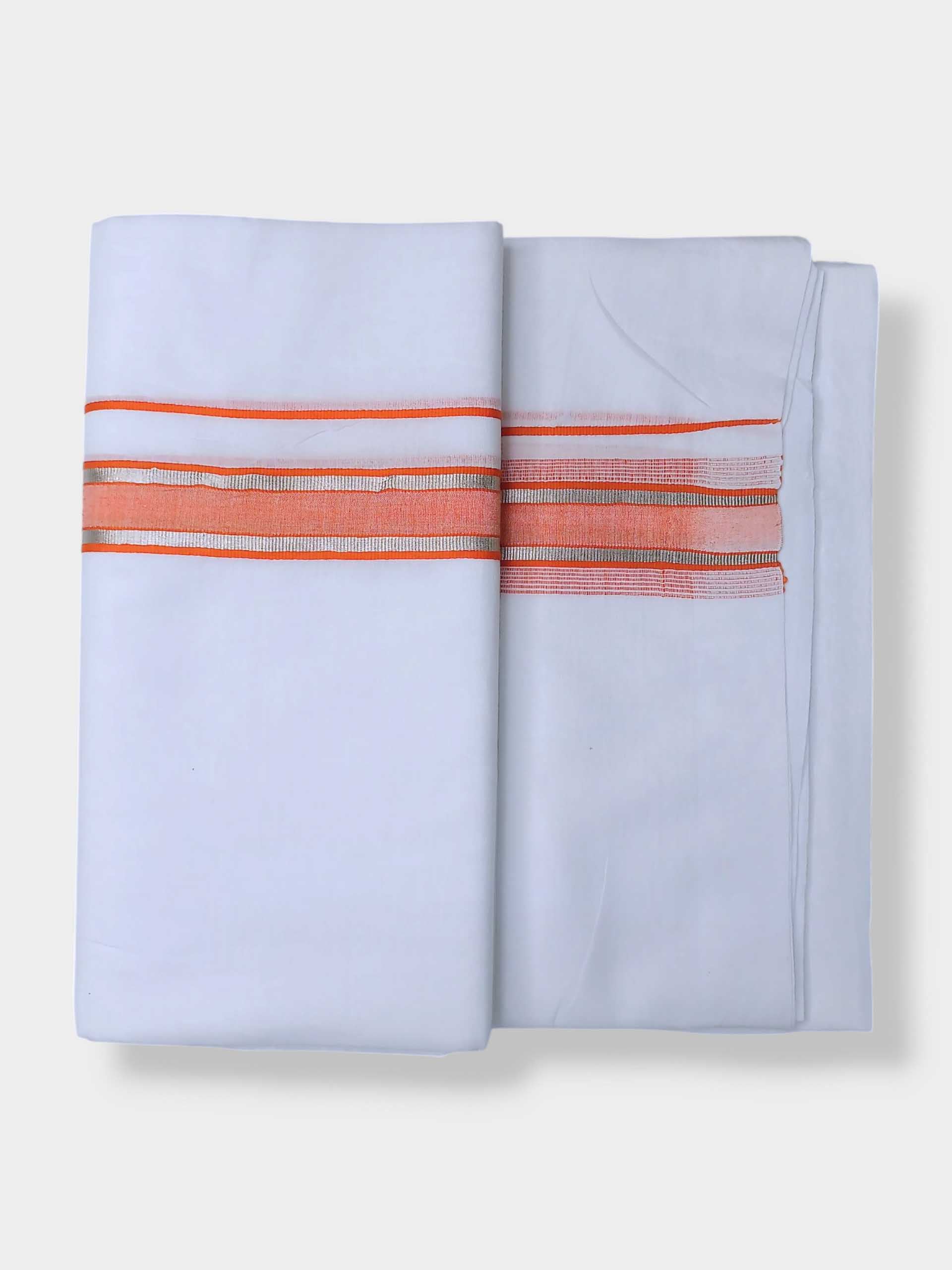 Pure White Cotton Men's Double Dhoti