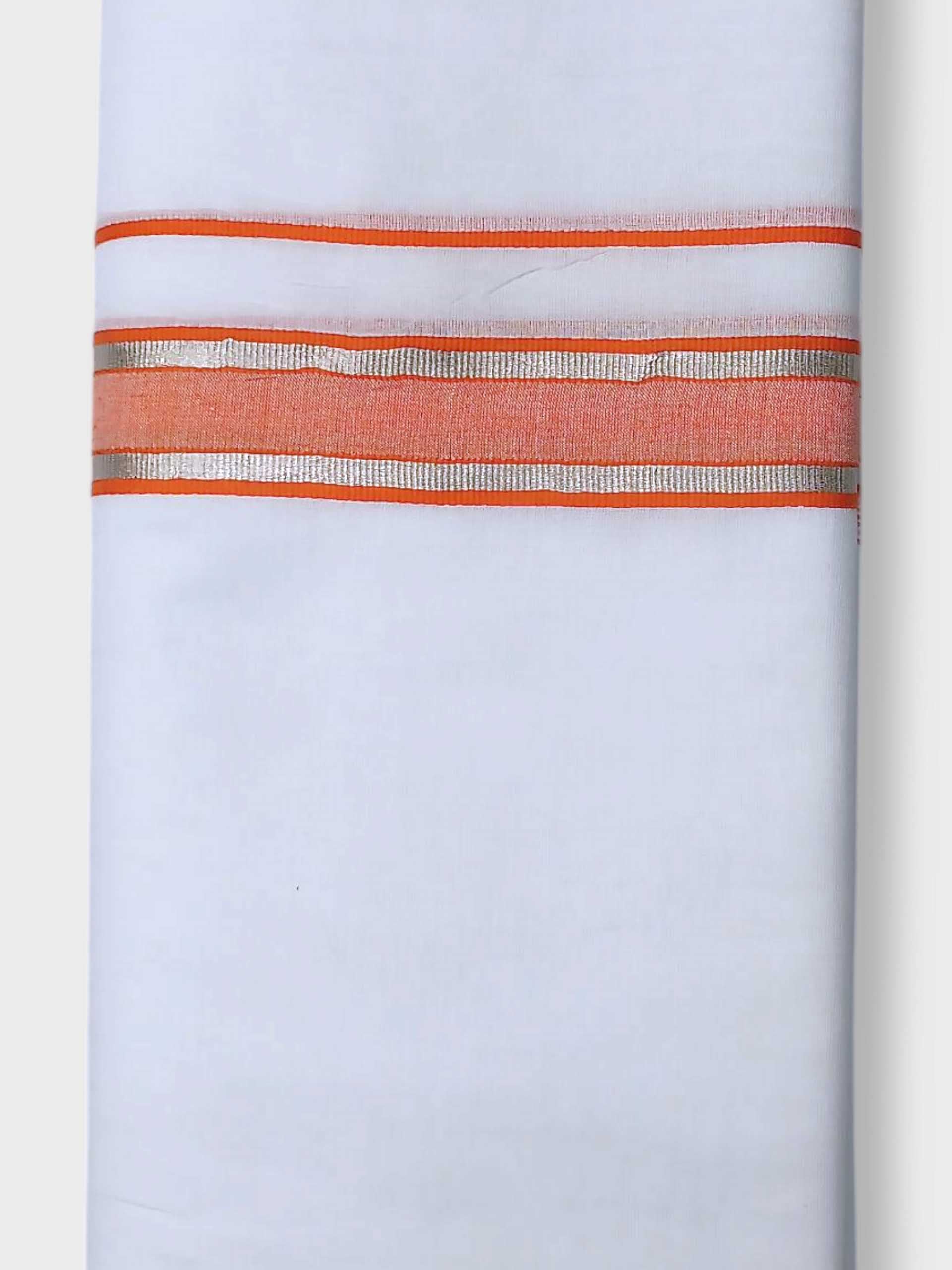 Pure White Cotton Men's Double Dhoti