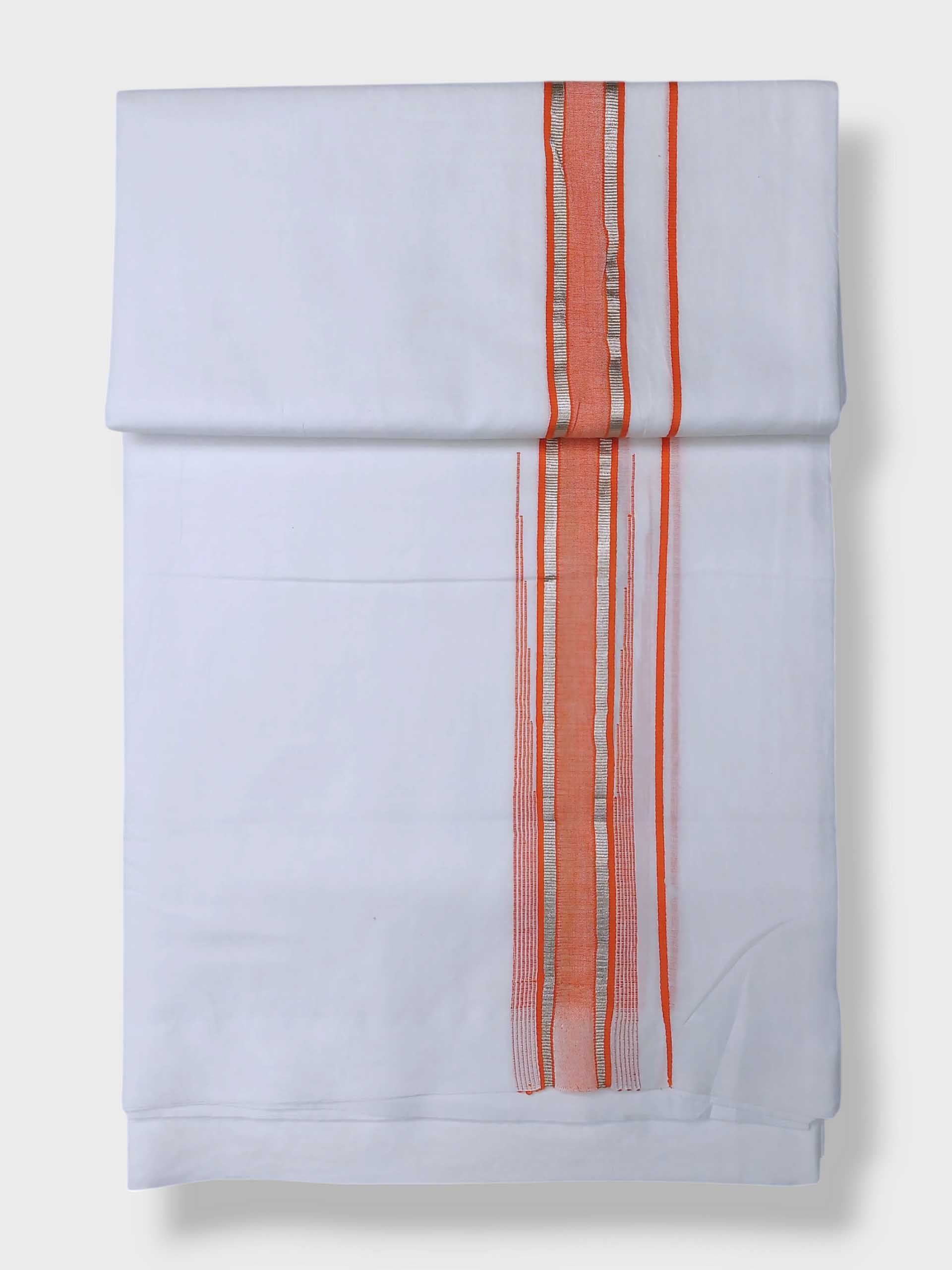 Pure White Cotton Men's Double Dhoti