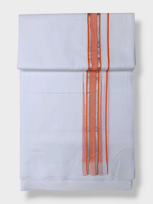 Pure White Cotton Men's Double Dhoti