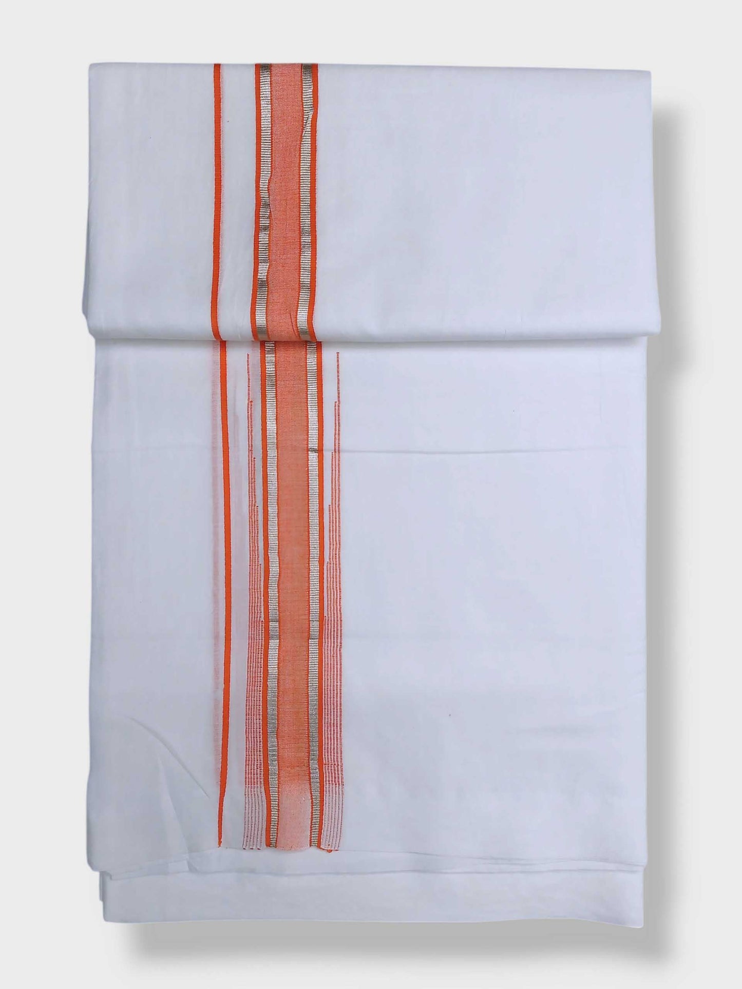 Pure White Cotton Men's Double Dhoti