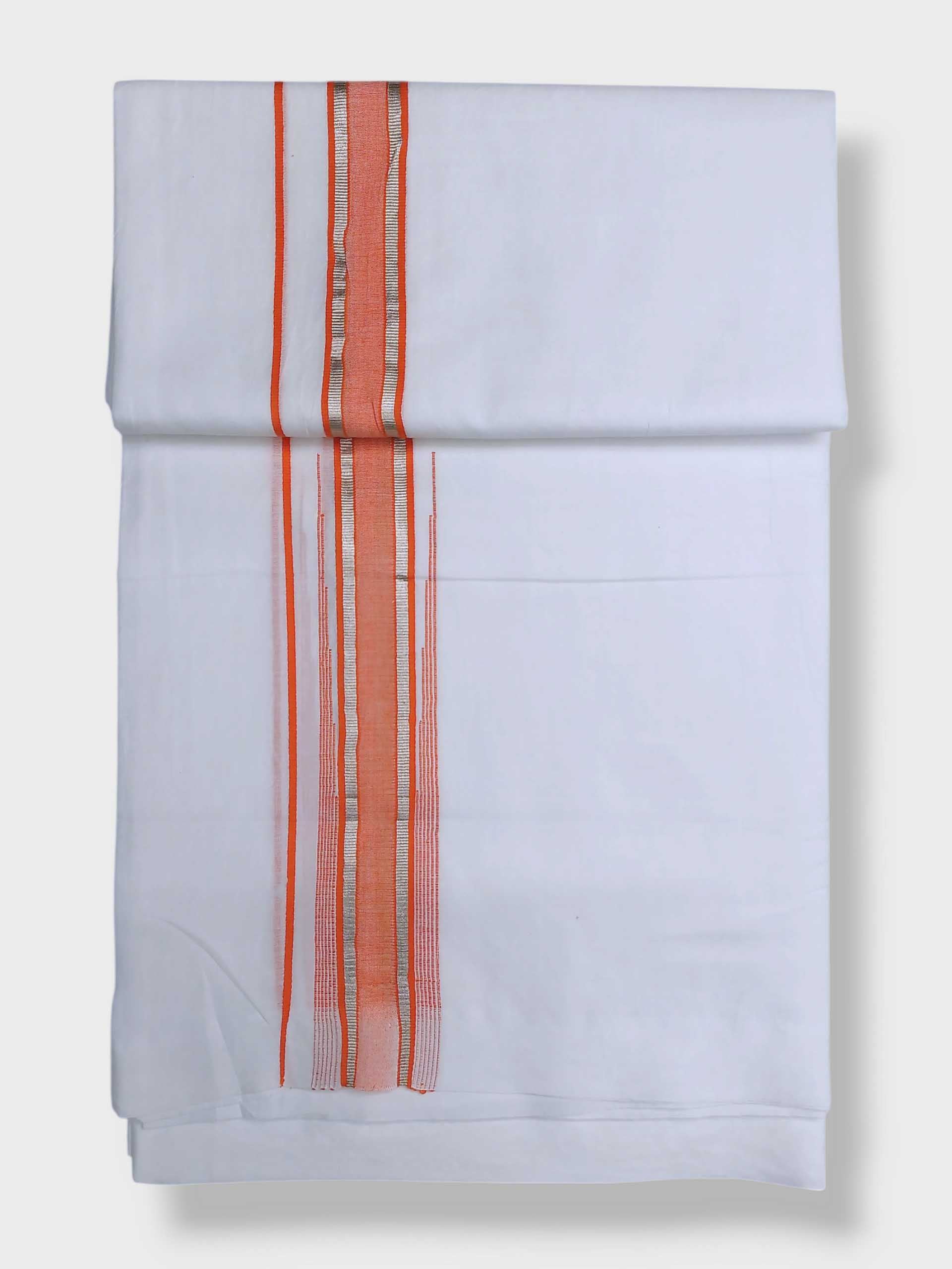 Pure White Cotton Men's Double Dhoti
