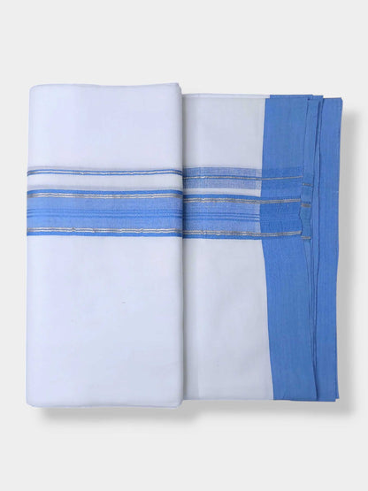 Pure White Cotton Men's Double Dhoti