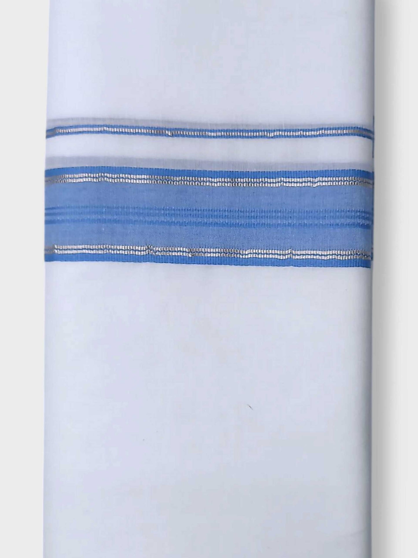 Pure White Cotton Men's Double Dhoti