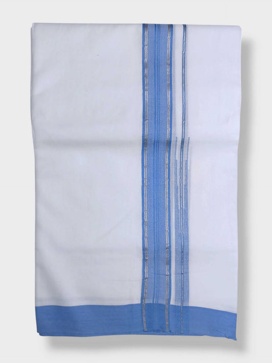 Pure White Cotton Men's Double Dhoti