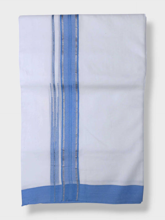 Pure White Cotton Men's Double Dhoti