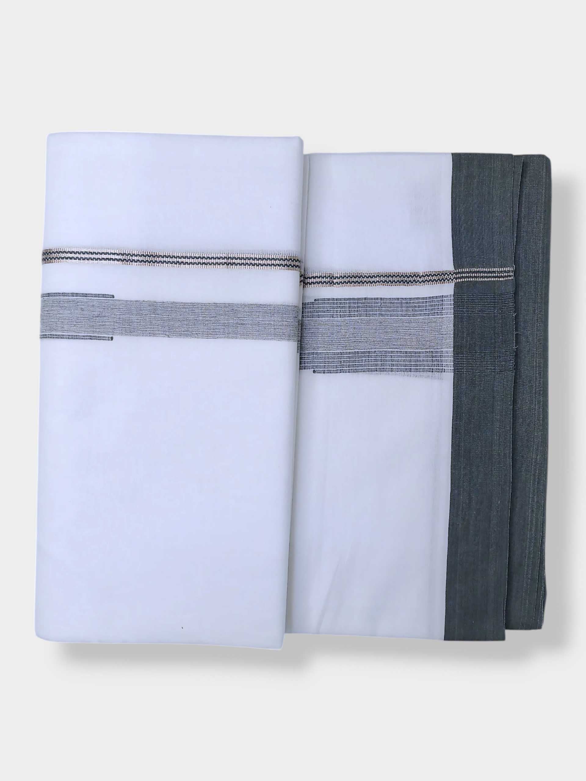 Pure White Cotton Men's Double Dhoti
