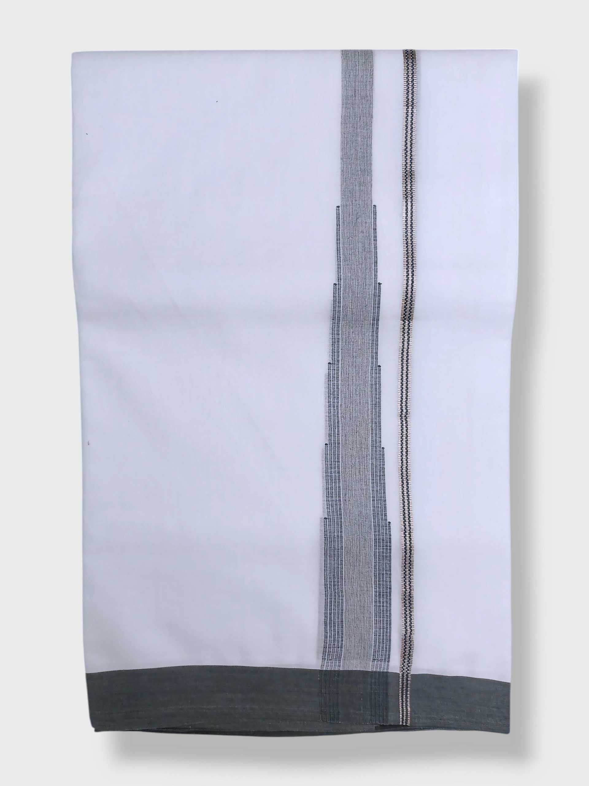 Pure White Cotton Men's Double Dhoti