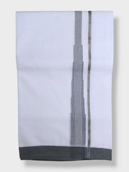 Pure White Cotton Men's Double Dhoti